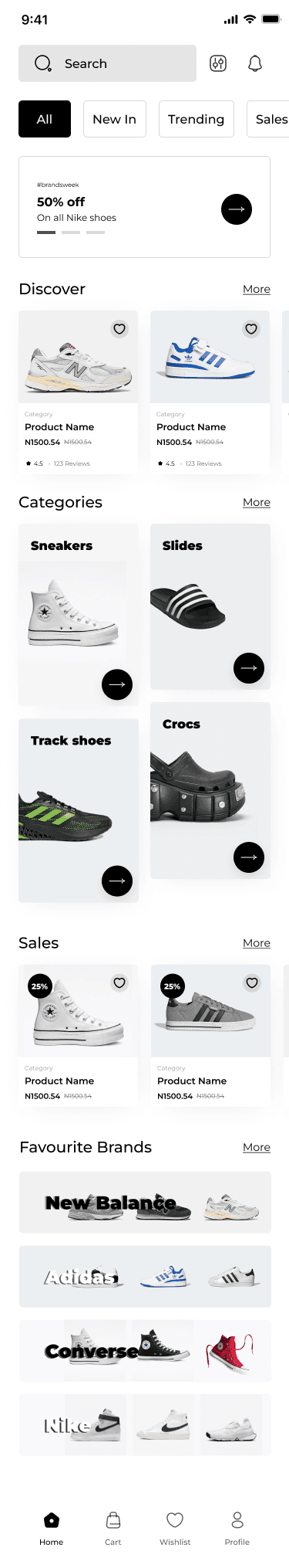 Shewhead Shoes home screen