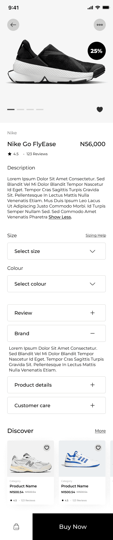 Shewhead Shoes product detail screen